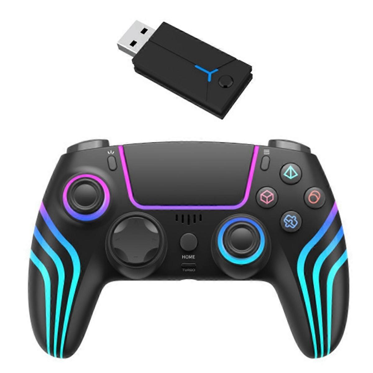 Bluetooth Wireless Controller Dual Vibration Gamepad Gaming Console Controller για Controller Luminous Handle Μαύρο