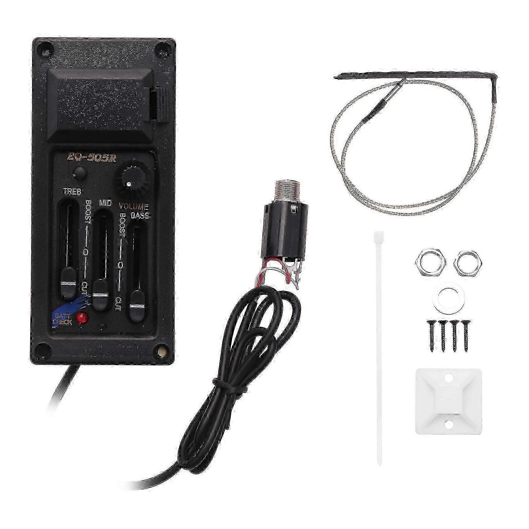 EQ-505R Akustikgitarre 3-Band-Vorverstärker Verstärker Equalizer Pickup Piezo 2025