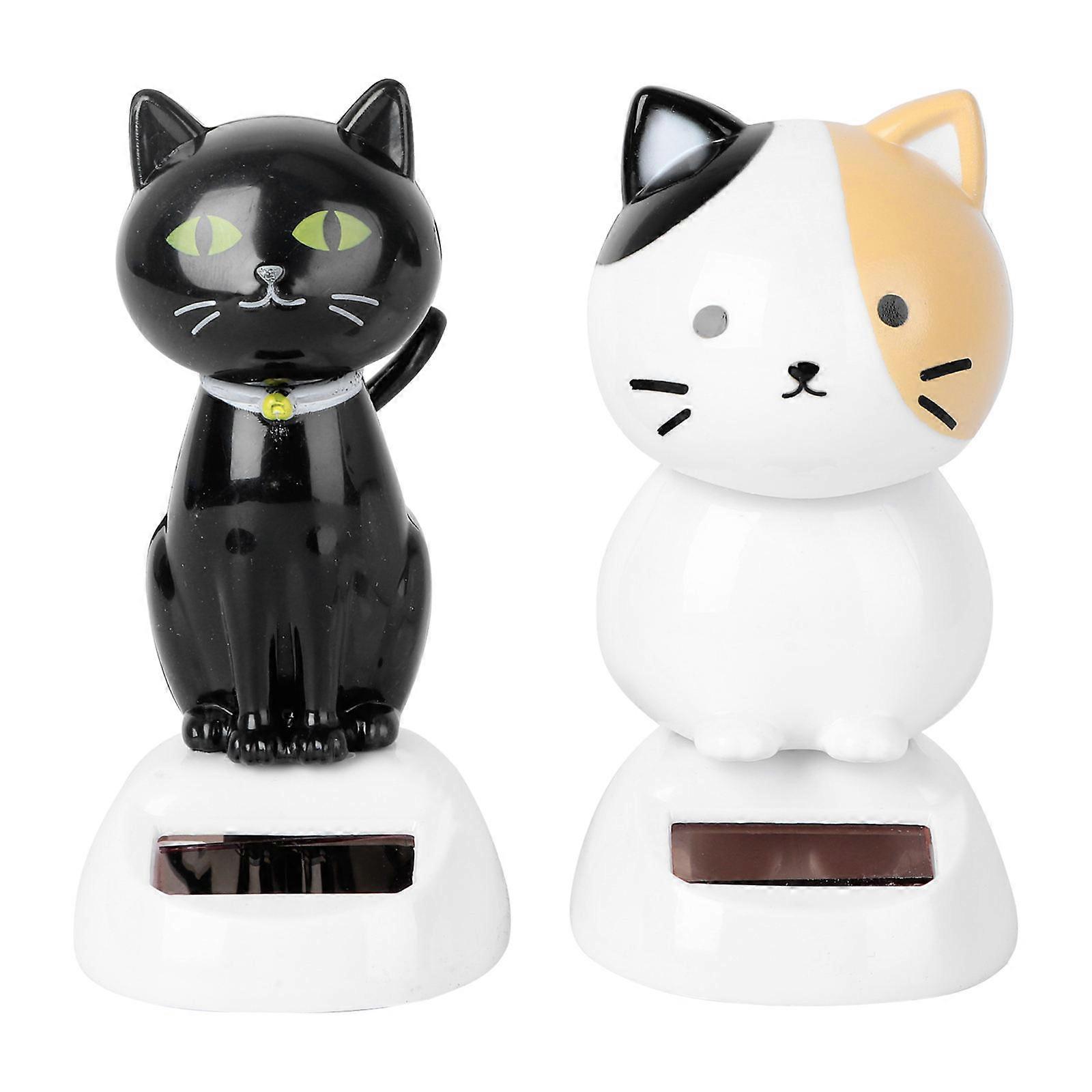Home Decor Figurine Creative Swing Cat Shape Dolls Office Use ABS Material 11 x 7 x 5 cm 2Pcs