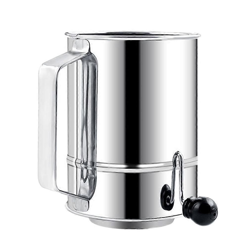 Stainless Steel Handheld Flour Sifter for Home Use with Dense Mesh and Comfortable Grip Silver