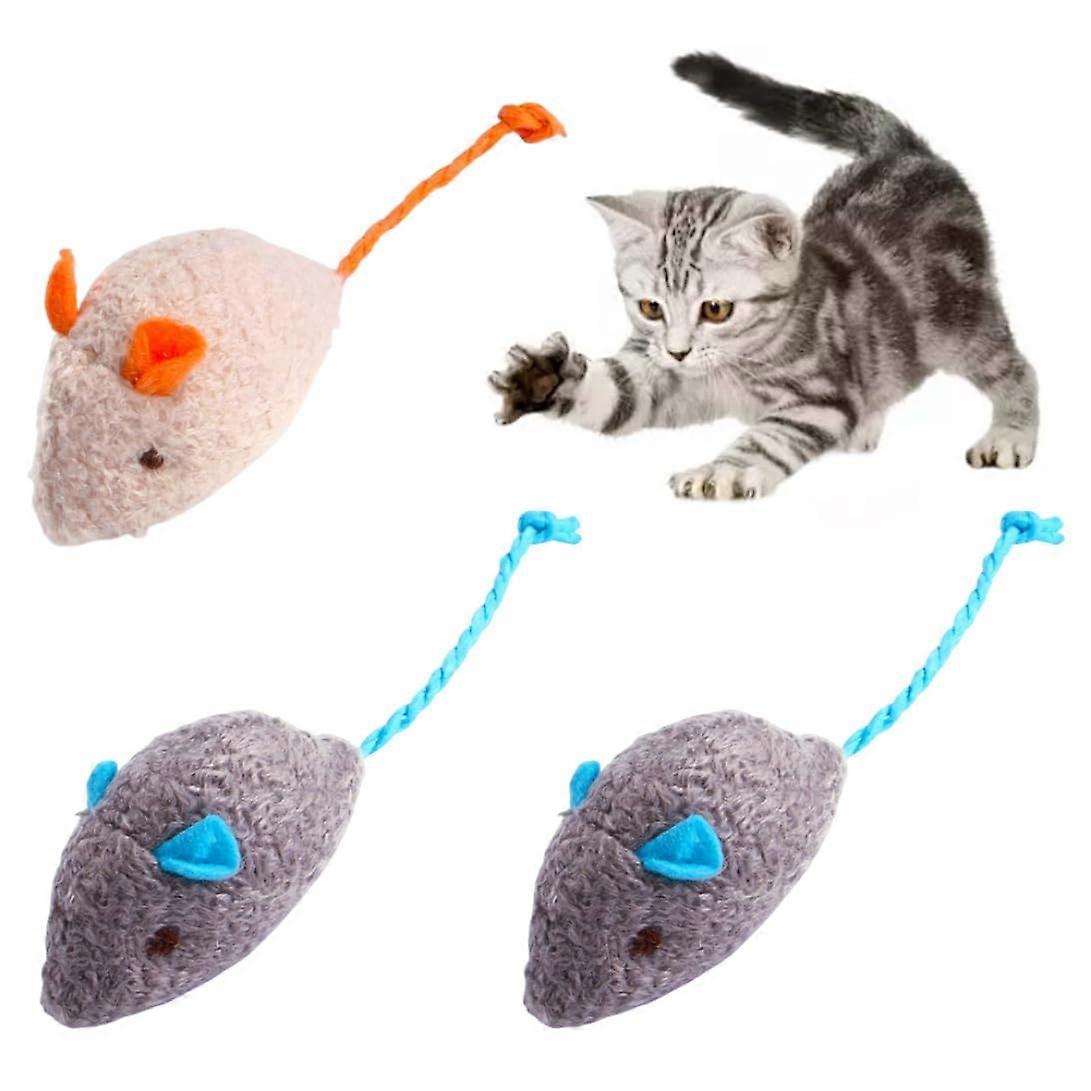 Catnip Mouse Toy - Realistic Plush Mice for Cats - Soft Dental Chew Toys - 3 Pack, Ideal for Play and Dental Care