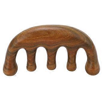 Sandelholz breite Zähne Kopfhaut kratzen Massagekamm Mellow Gua Sha Kamm für Nacken Schulter RückenYMMR)