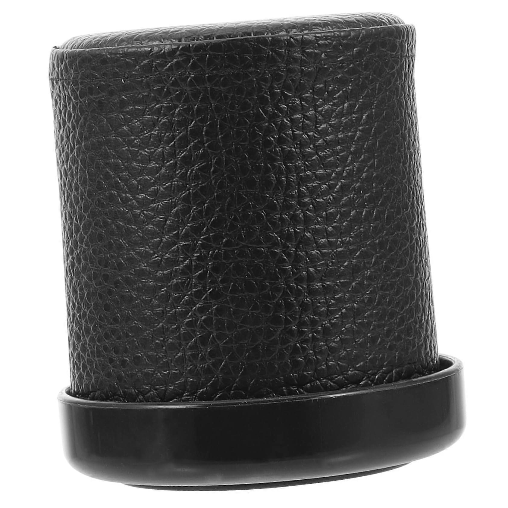 1 Set Leather Dice Cup with Lid, Quiet Shaking for Parties and KTV Dice Games, Red Inner Lining and Base for Board Games and Leisure Fun