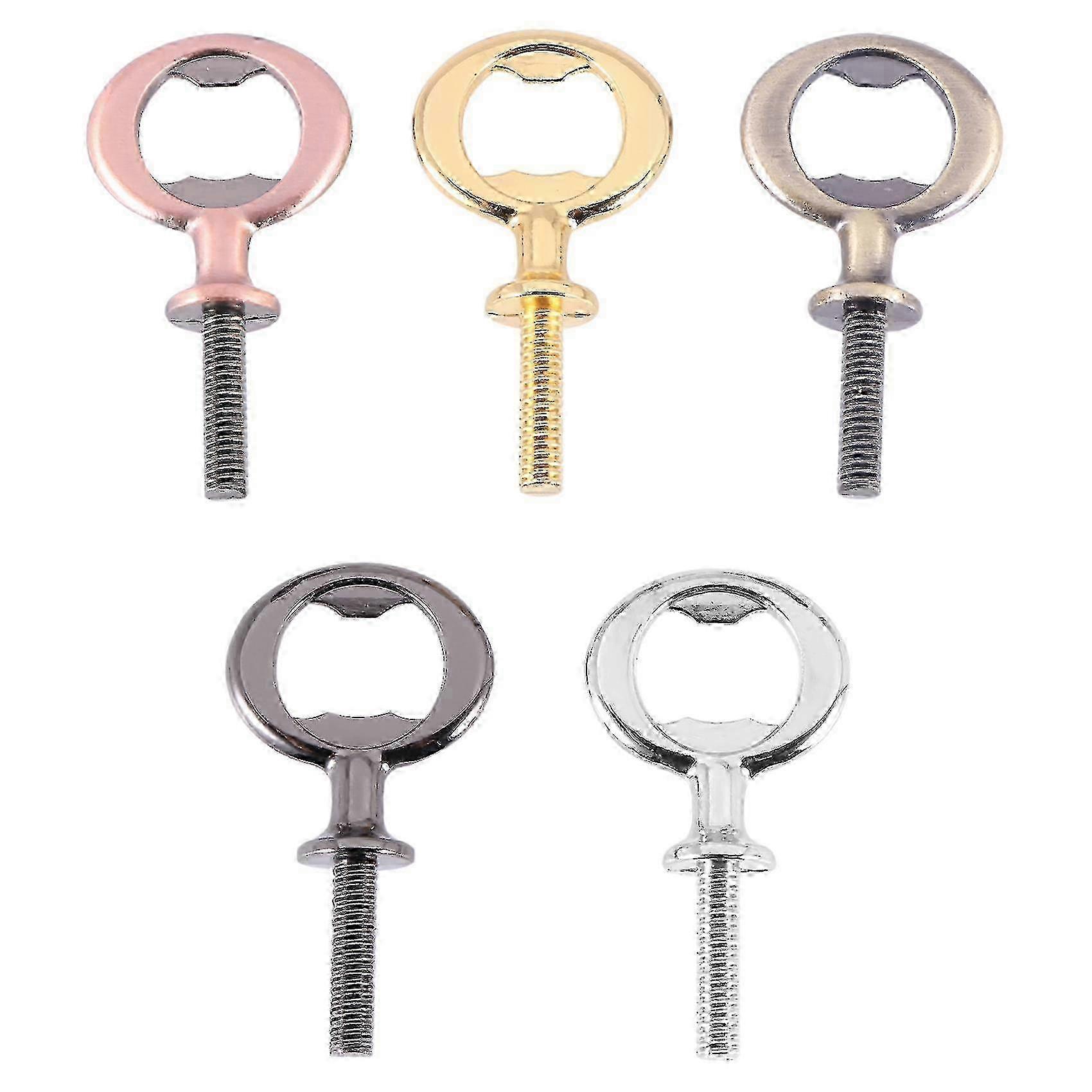 5-Piece Metal Bottle Opener Kit - Stainless Steel Flat Inserts with Threaded Design for Beer and Beverage Opening