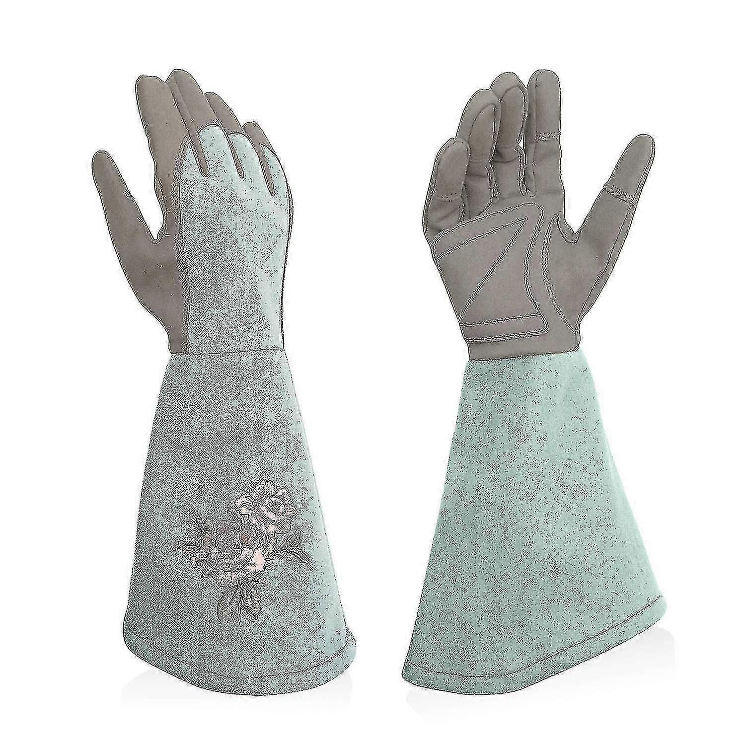 روز التطريز التقليم قفازات البستنة الطويلة الساعد للنساء والرجال