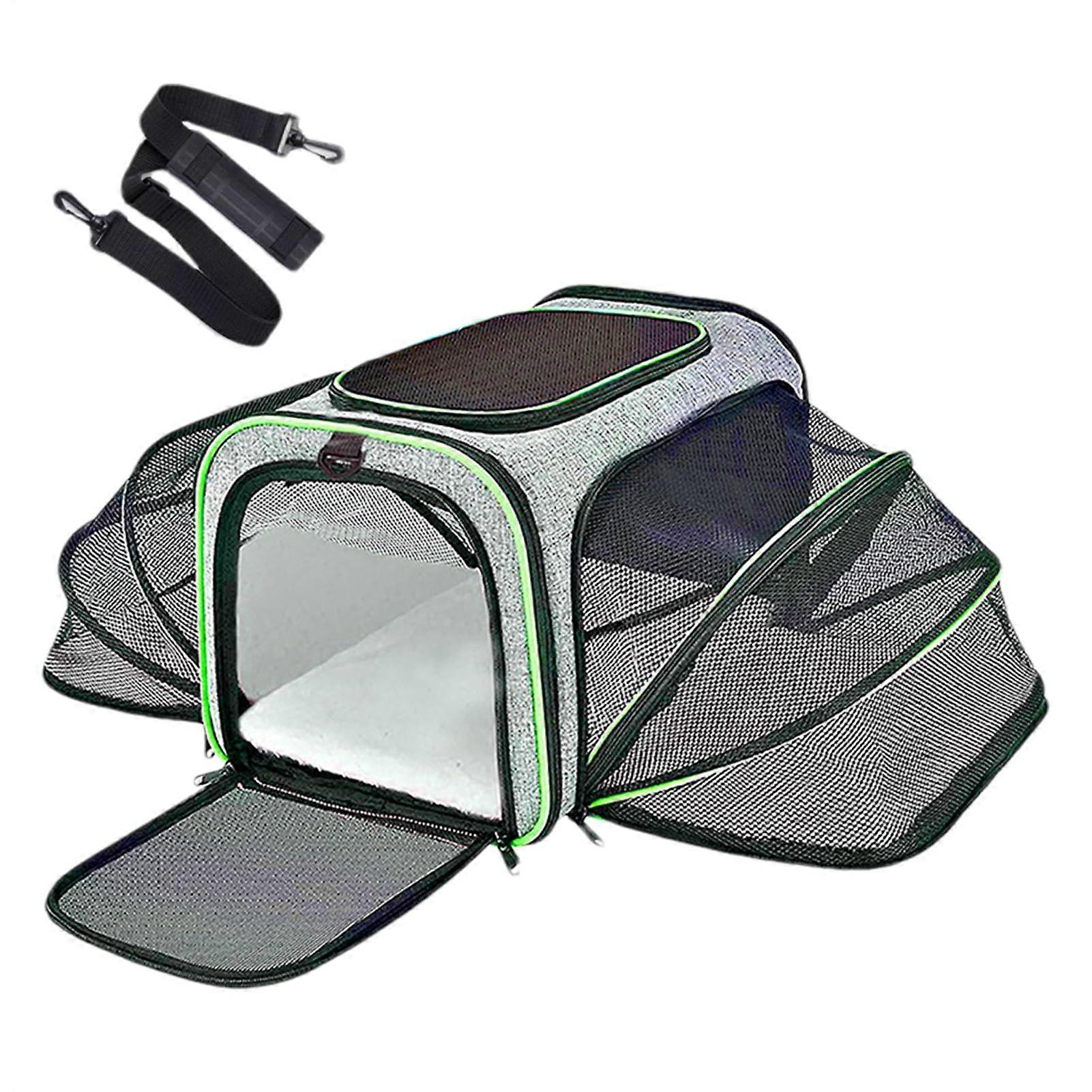 Pet travel carrier – Mesh travel bag, breathable, foldable, for travel, portable, for resting and everyday use, green