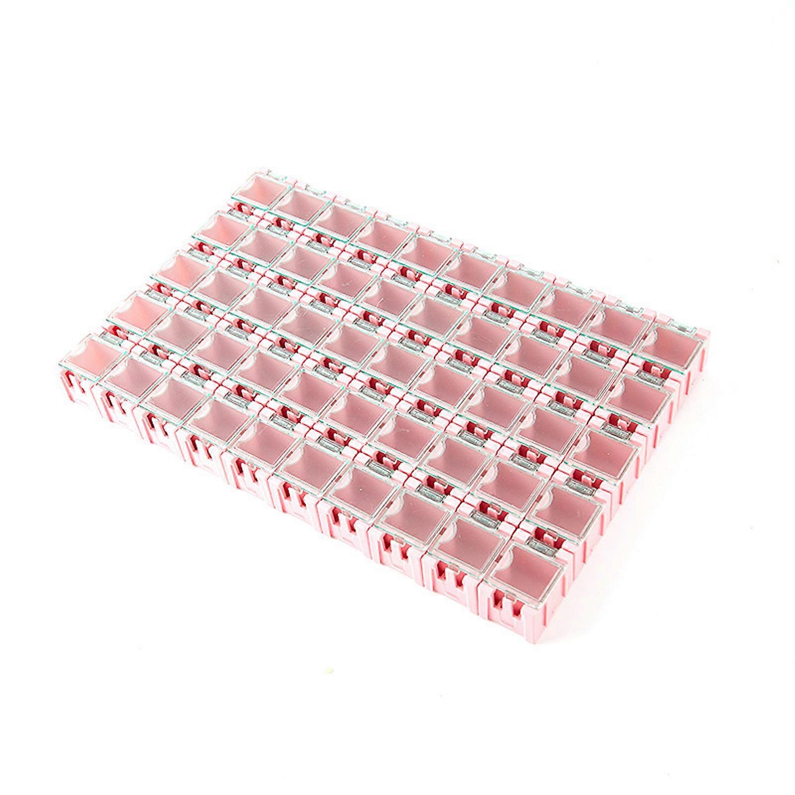 50pc Multi Purpose Component Storage Containers Clear Covers Easy Identification Access Hardware Organizers  Pink