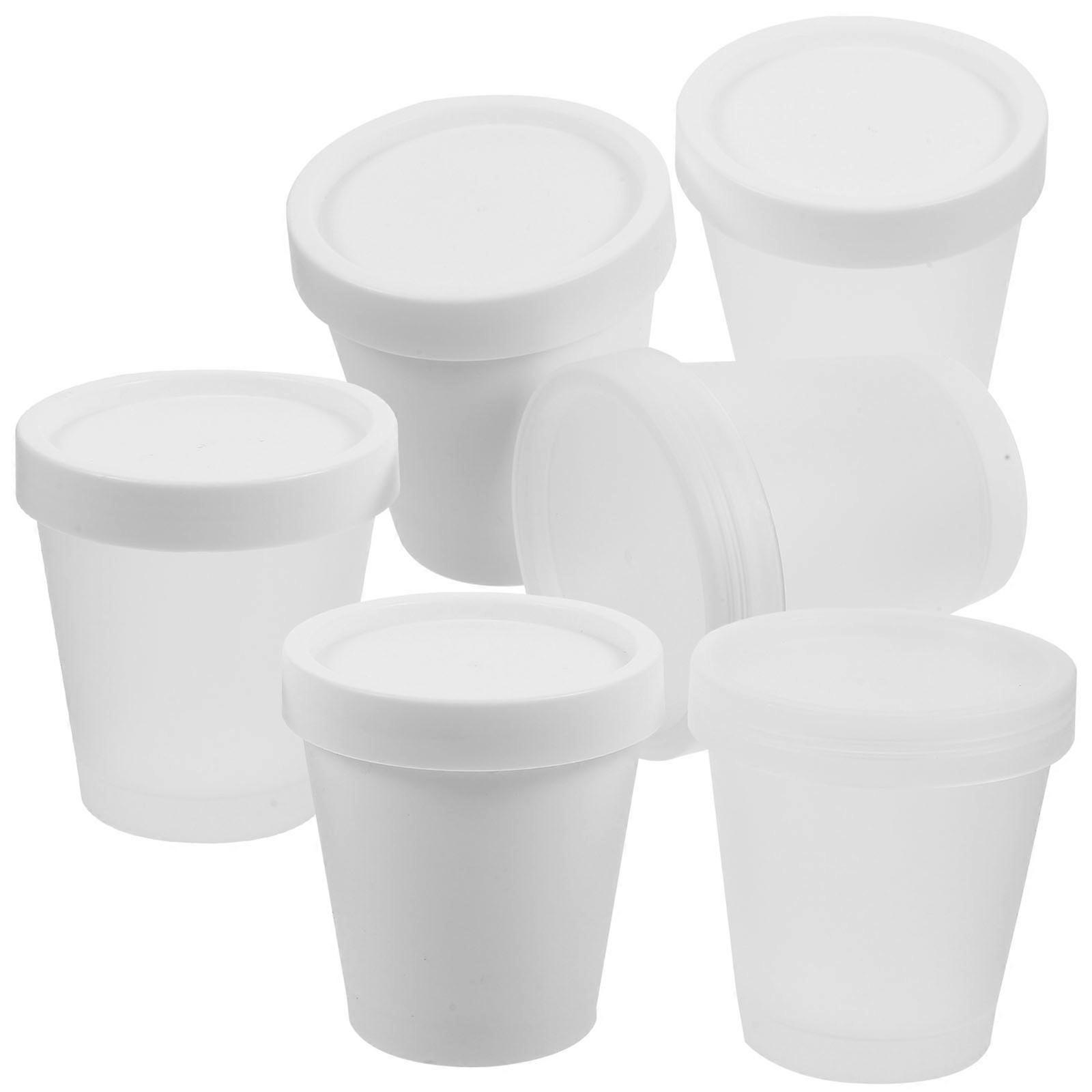 Storage Containers Square Shape Ice Cream Containers Airtight Milk Tea Shop 6Pcs