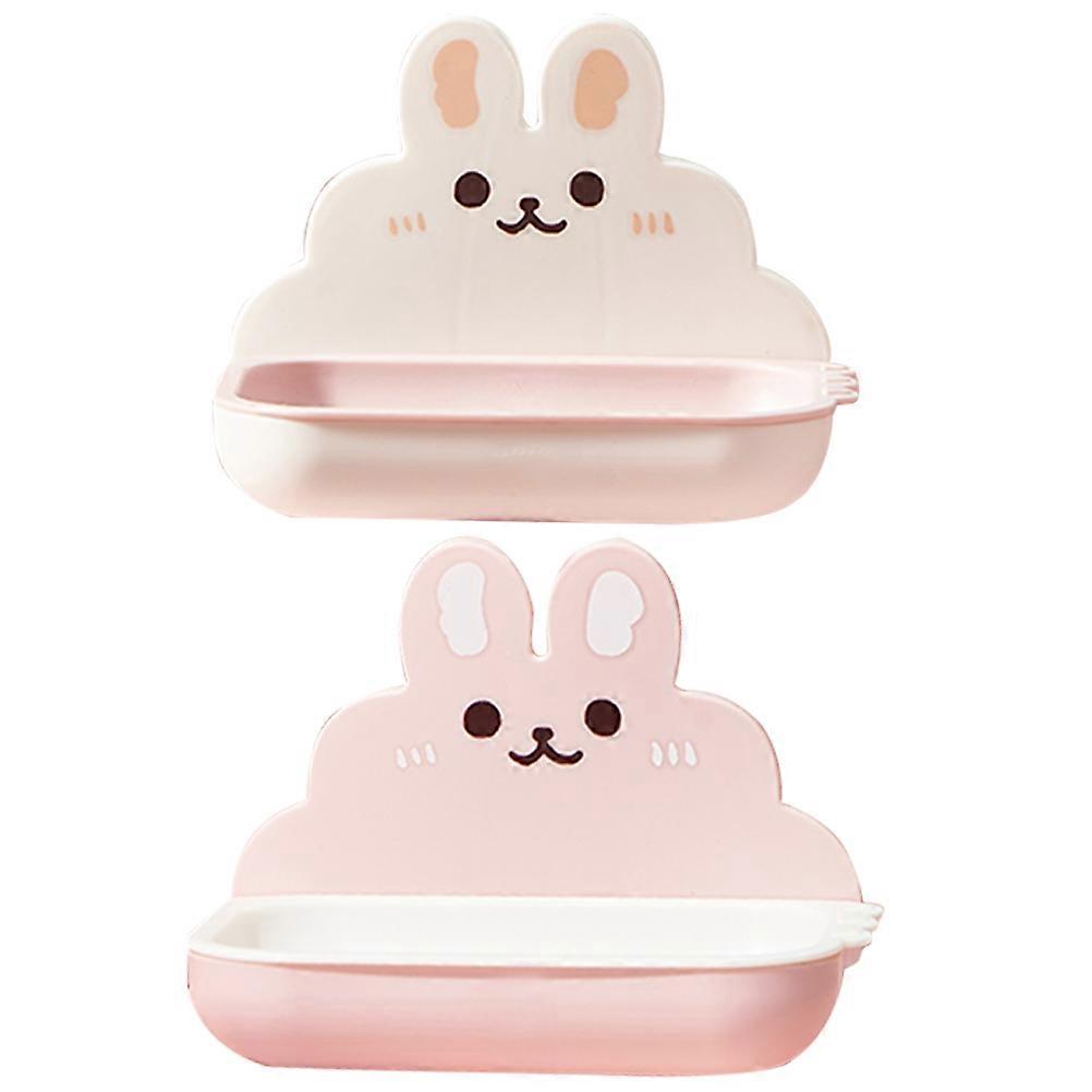 Assorted Color PP Soap Dish with Draining Design for Home Use Keeps Soap Dry and Last Longer 2Pcs