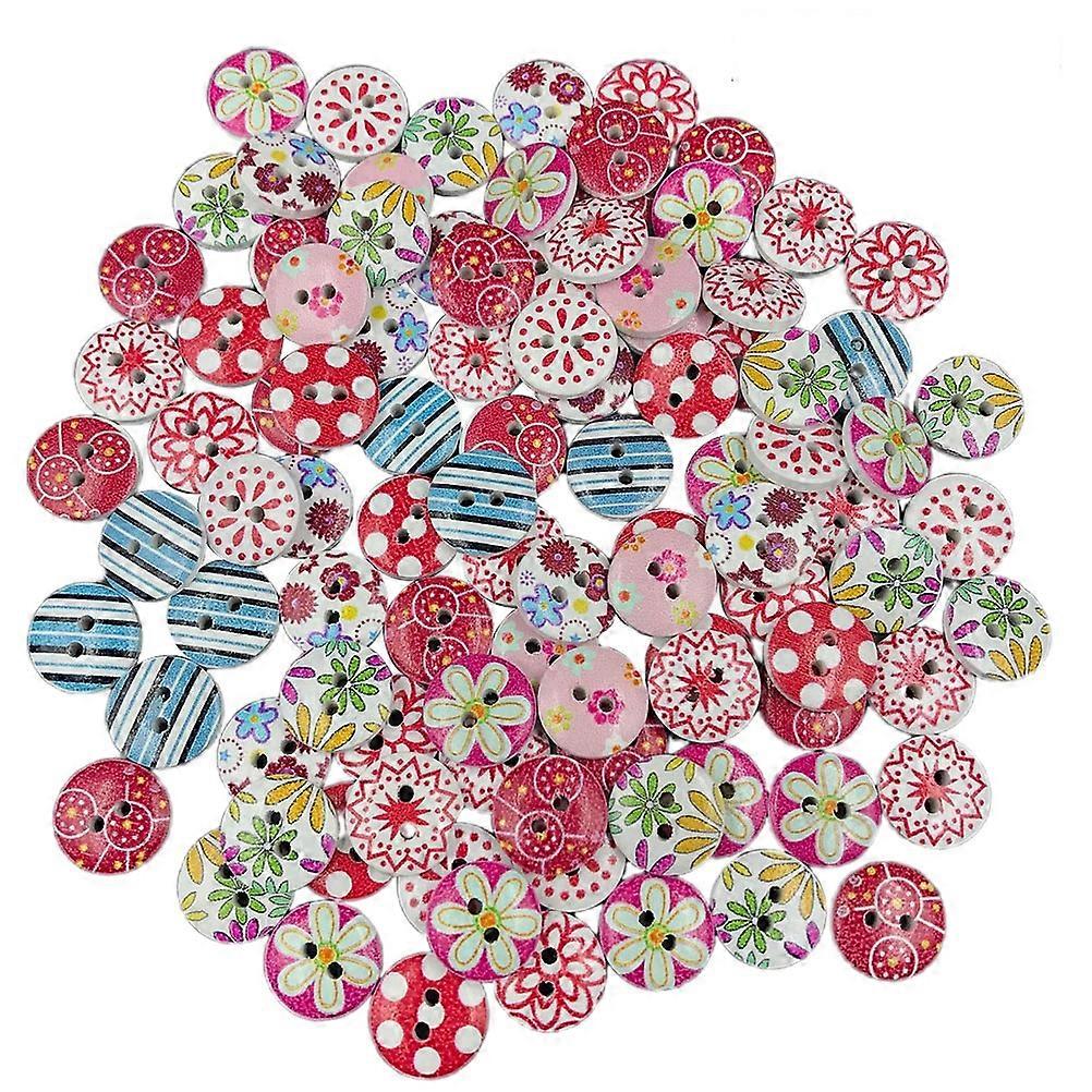200pcs Colored Wooden Buttons Mini Round Fasteners for DIY Sewing Crafts, Suitable for Jackets, Bags, Pants and Clothing Projects