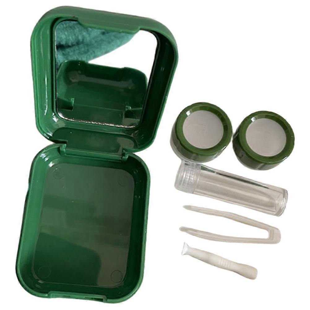 Portable Lens Container with Mirror & Tools, Durable Matte Finish Leak Proof Travel Case for , Daily Use & Gift