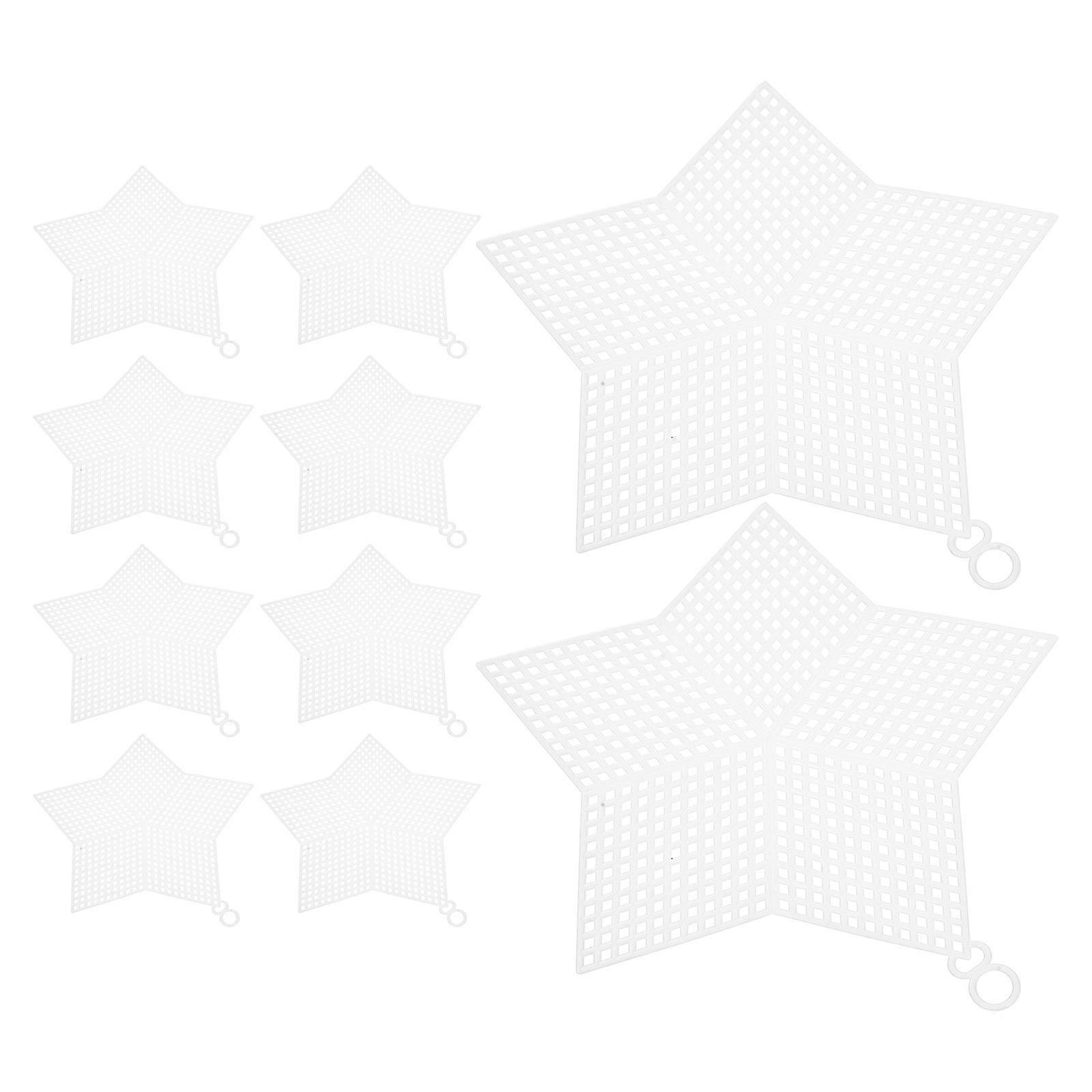 10 Pcs Mesh Plastic Canvas Star Sheets Canvas White Cross Stitch For Diy, Crochet Projects, Yarn Crafting, Knit, Needlework