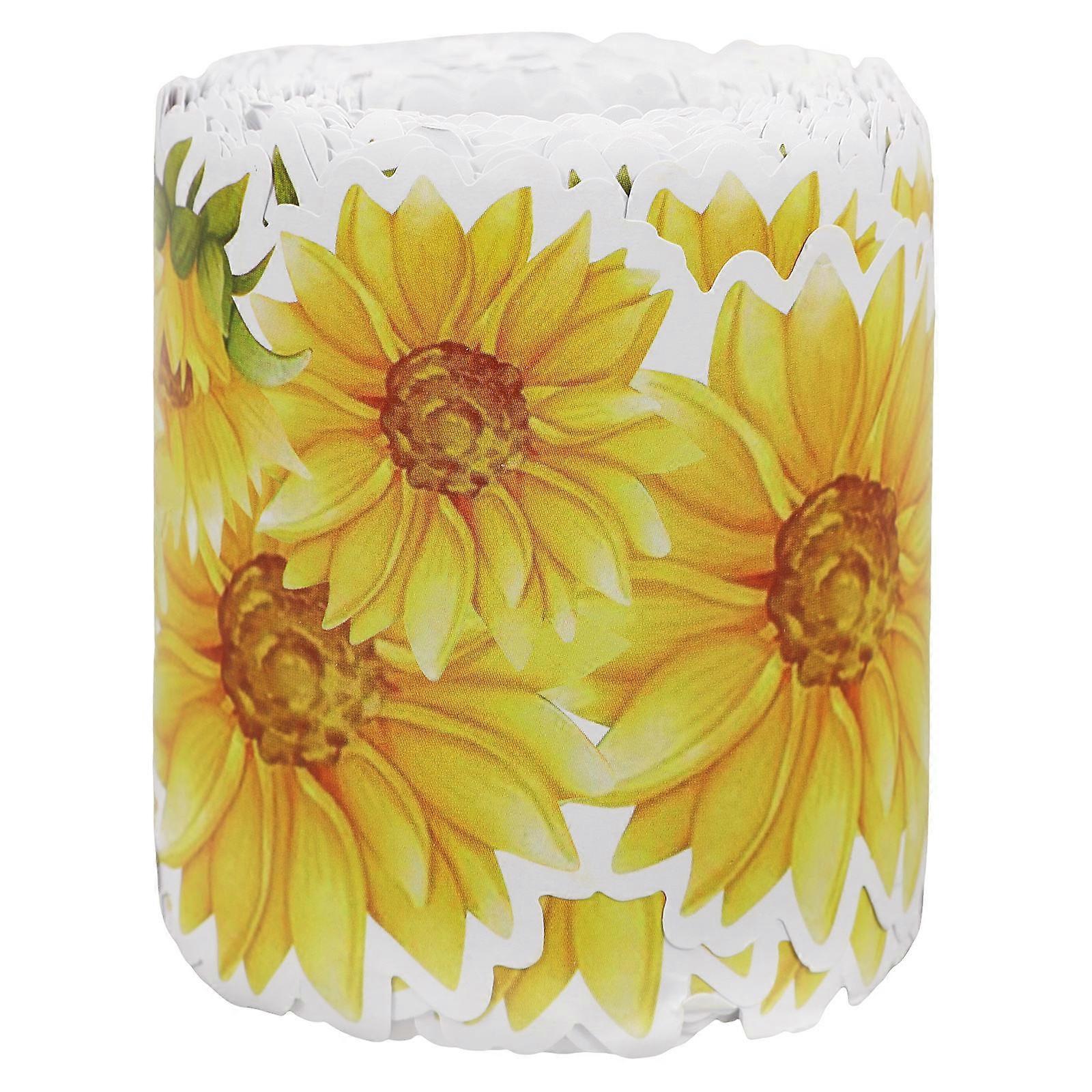 Classroom Bulletin Board Border Deep Yellow Tropical Flowers Self Adhesive Decorative Roll for Teachers Students 1Set