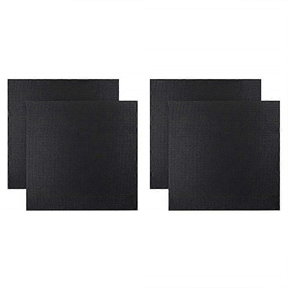 Colored Cloth Embroidery Fabric Cotton DIY Use Handmade Material Square Black 30x30cm 4Set
