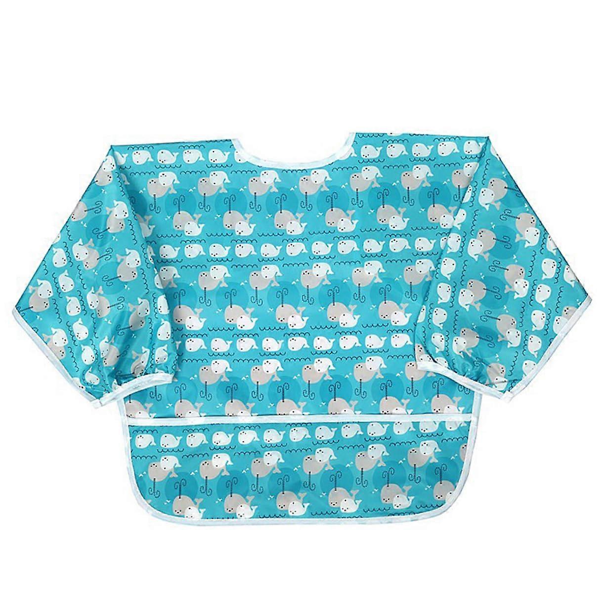 Waterproof Long Sleeve Aprons Set of 2 for Painting and Cooking, Breathable Fabric, Random Color and Pattern