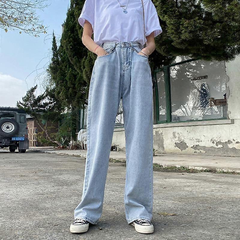 Spring and Autumn Jeans Women's Black and Gray High-waisted Wide-leg Pants Elegant and Comfortable Women's Pants