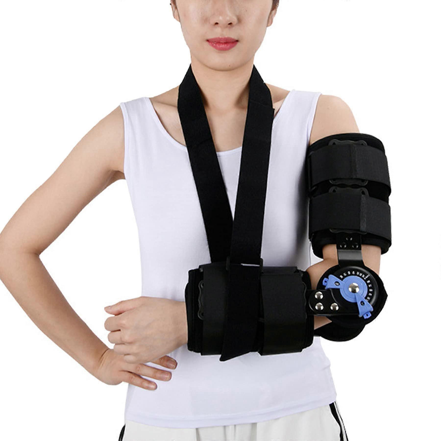 Hinge Elbow Support Brace for Dislocated Arm Recovery, Adjustable Stabilizer Sling, Post-Surgery Splint, Universal Fit