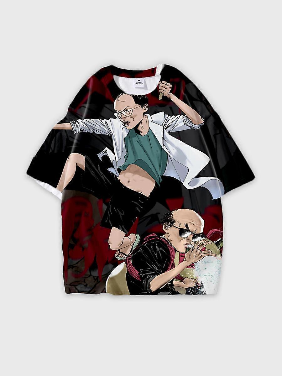 T-shirt round neck Role Pattern loose short sleeve E3666