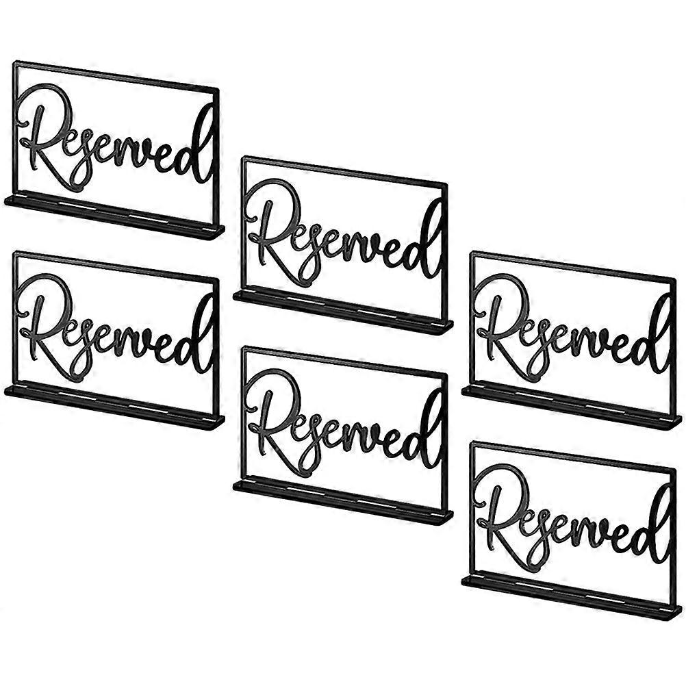 6pcs Acrylic Reserved Seating Signs for Weddings, Parties, Events – Elegant Table Card Holders for Restaurants, Banquets, and Special Occasions