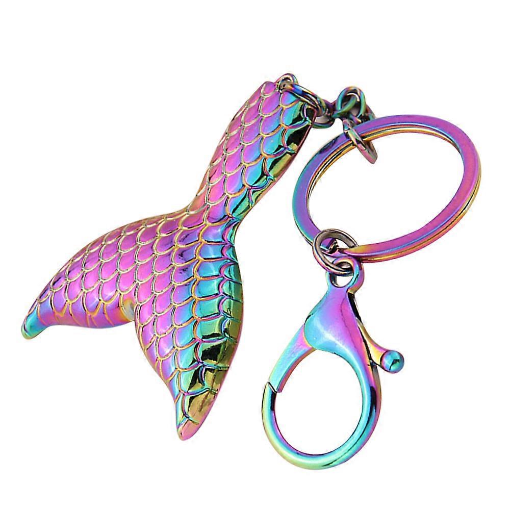 Mermaid Keychain Charm Metal Pendant for Decoration with Multi Color Finish