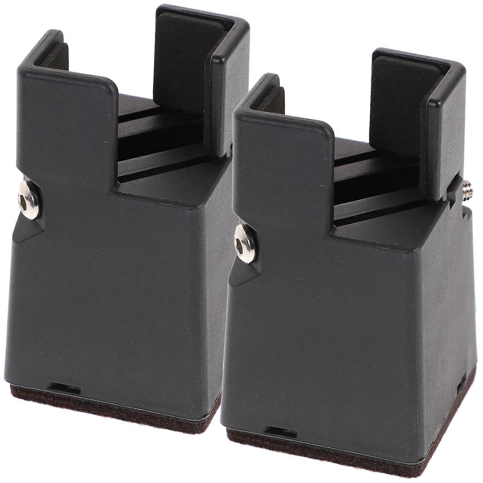 Adjustable Black Bed Risers for Increased Height and Storage Space Under Furniture 2pcs