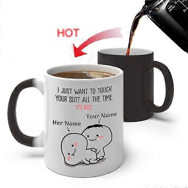 I Just Want to Touch You All the Time Color Changing Mug Ceramic Thermal Coffee Breakfast Mug