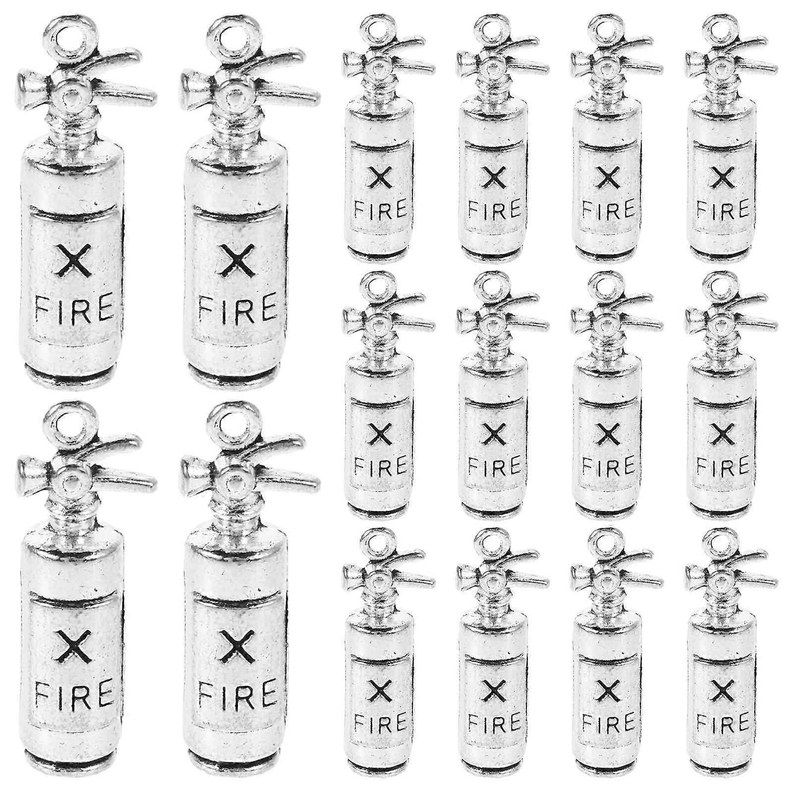 Dollhouse Miniatures Realistic Metal Fire Extinguisher Silver 1:12 Scale for Dollhouse Decor