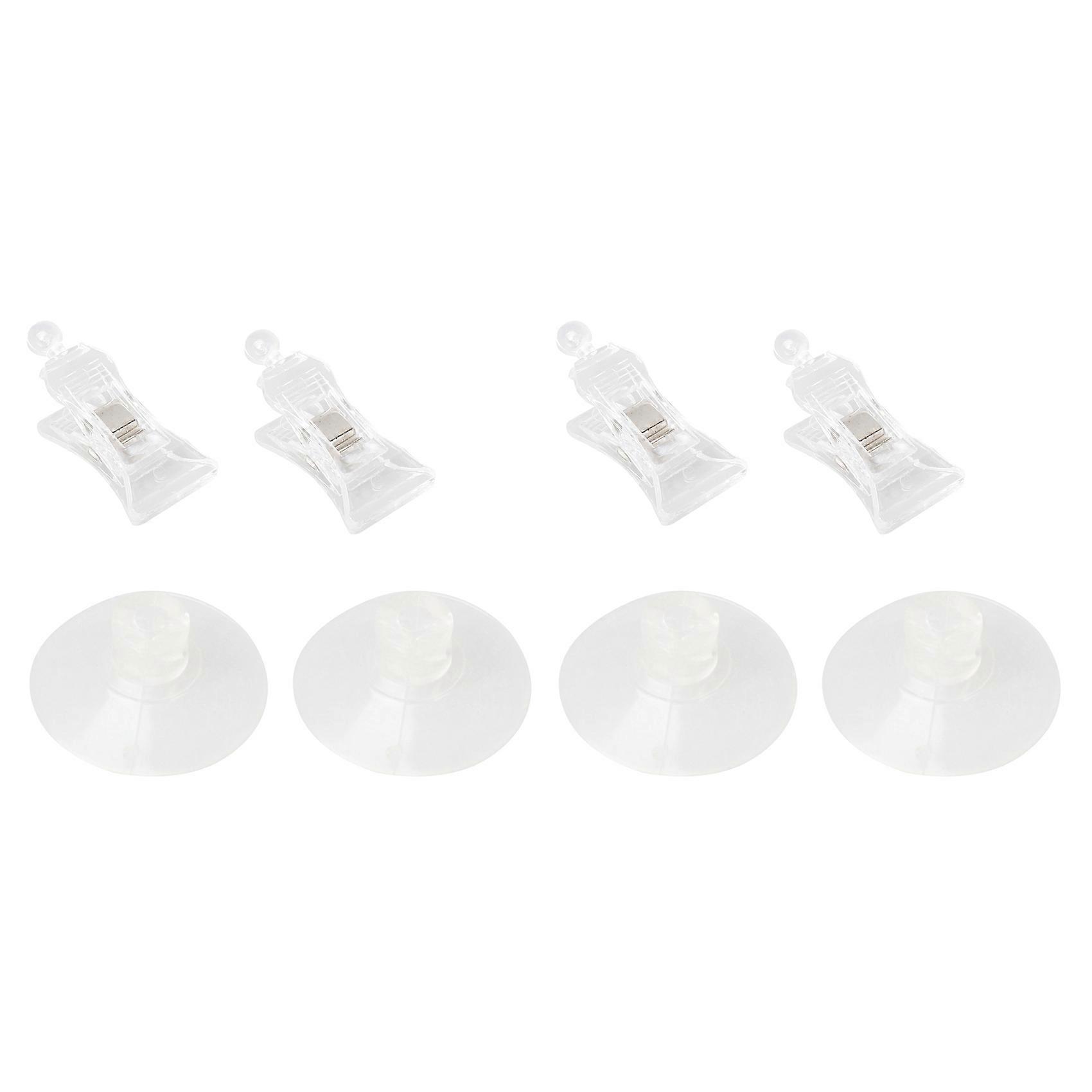 4 PCS 47mm Clear Plastic Wall Suction Cup Clip Clamp