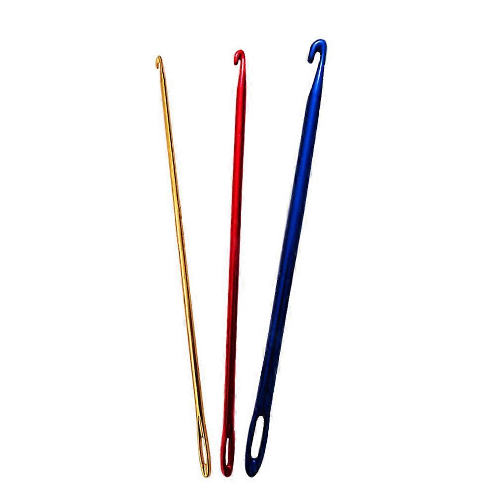 3pcs Aluminum Crochet Hooks Set Durable Knitting Needles for Sweaters Scarves Shawls Handmade Yarn Crafts Weaving Tools for DIY Projects