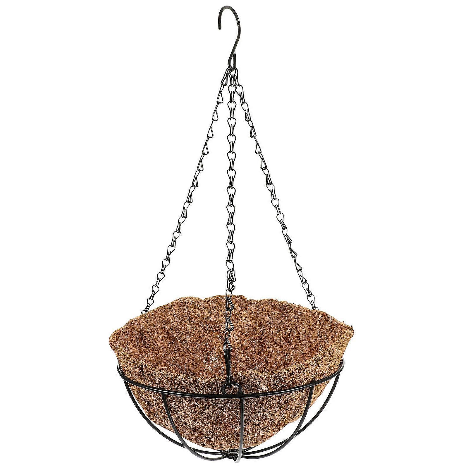 Coconut Fiber Wall-Mounted Planting Basket For Garden Flower Planting Round Shape Assorted Color 1PC