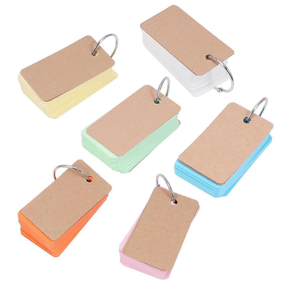 6pcs Portable Loose Leaf Notepad Ring Binder Memo Pads for Study, Flash Cards & DIY Projects