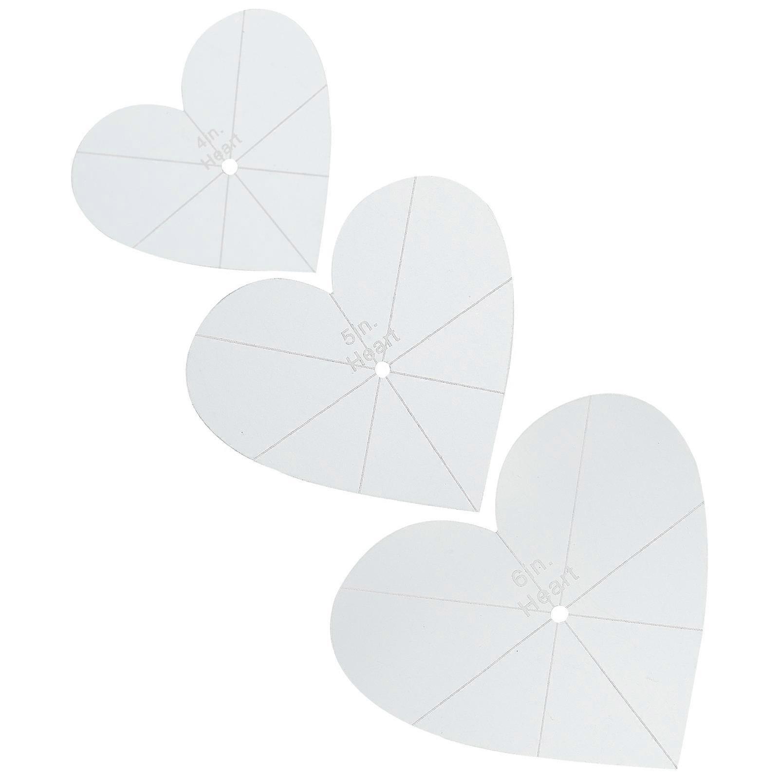Heart Shaped Ruler For Quilting 3Pcs Acrylic Patchwork Rulers Simple Design 15.4X14cm Tools For Sewers And Craft Projects