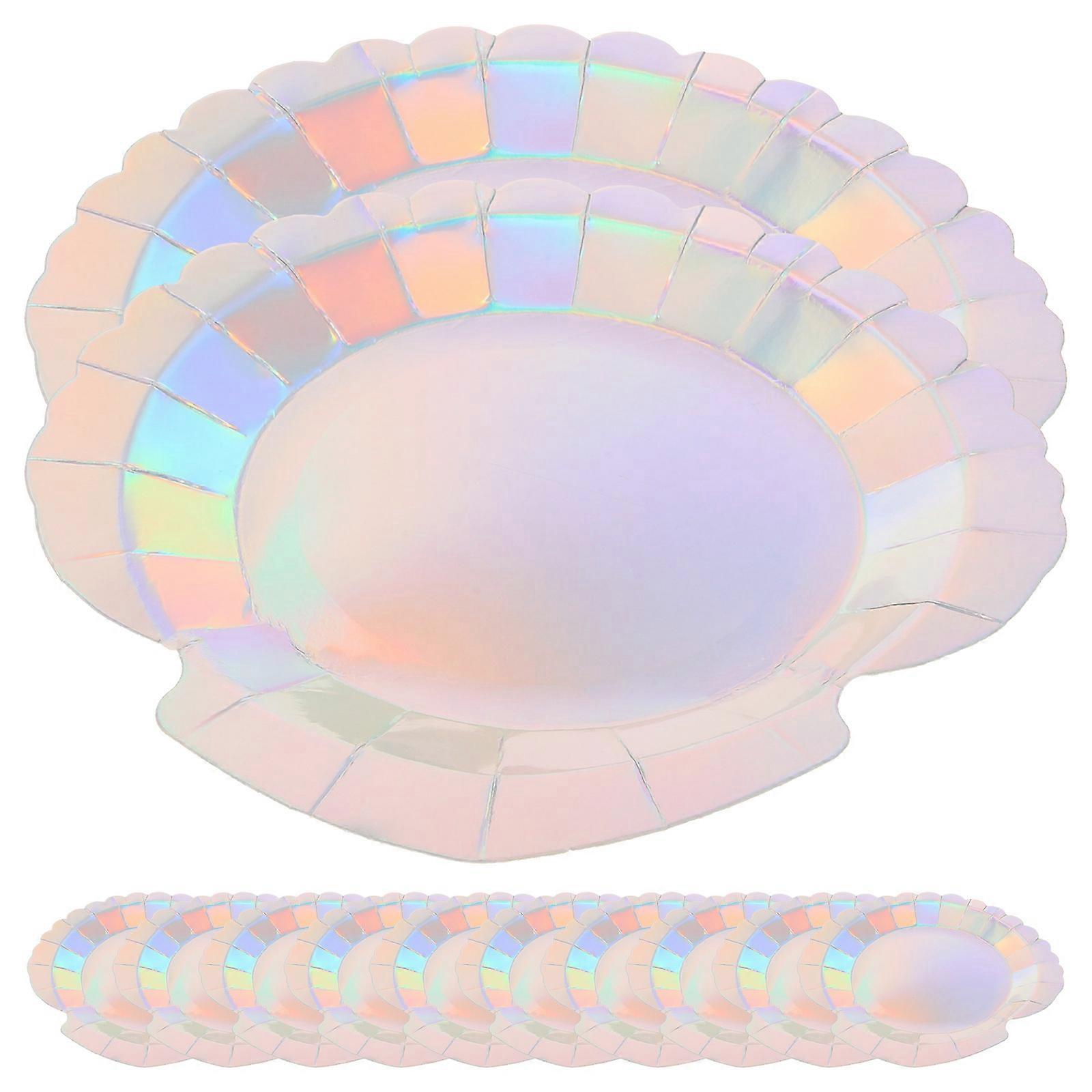 パーティーやイベント用の人魚をテーマにした紙皿マルチカラー24個