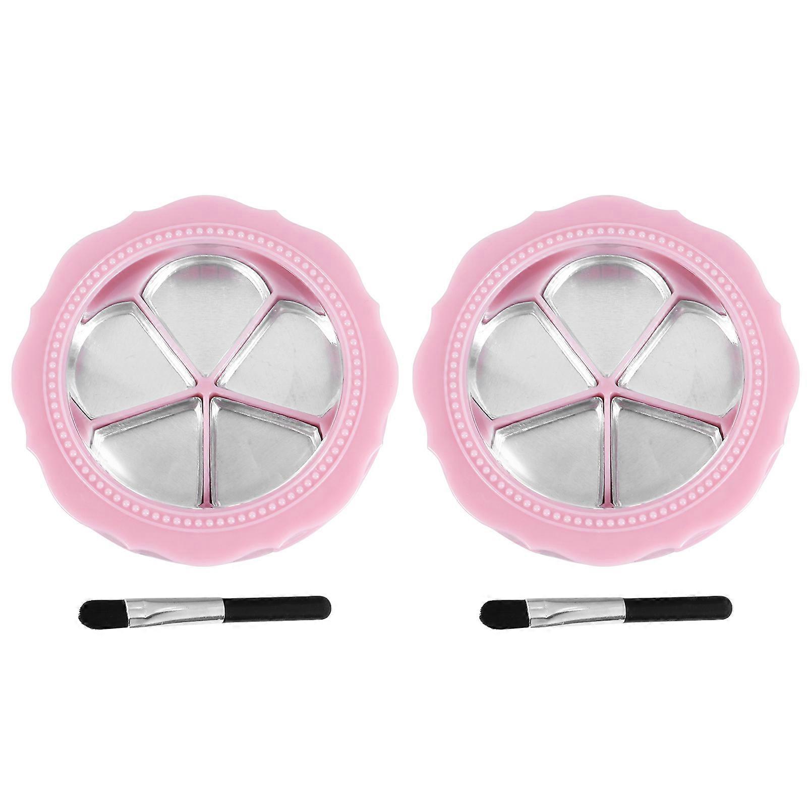 Lipstick Filling Tray 2 Sets Portable Makeup Dispenser Suitable for Women with 5 Grids in Pink for Travel and Home Use