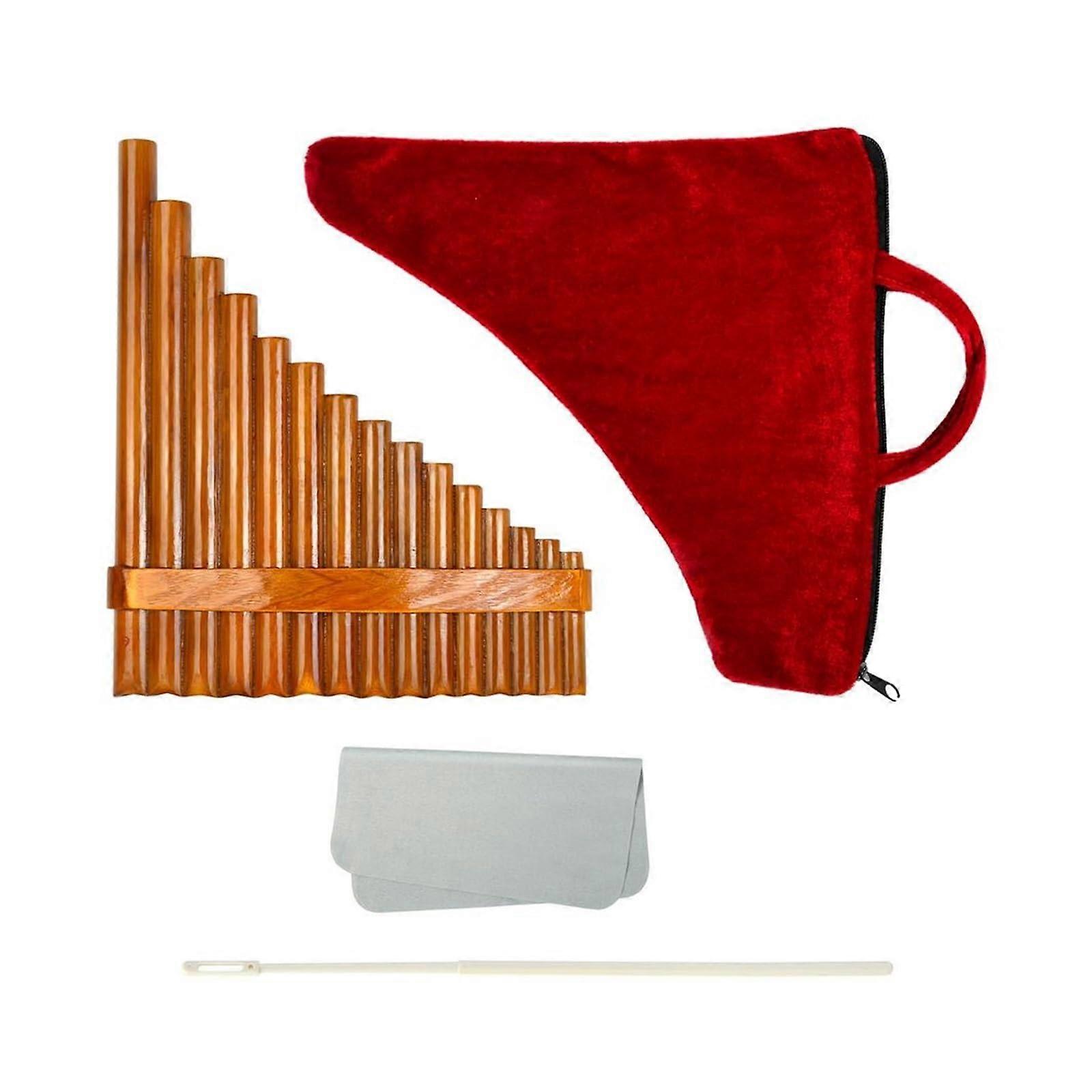 Adult Pan Pipe for Beginners, 15 Pipes, G Button, Panpipe, Bamboo, Gtone, Pan Pipe, Chinese Traditional Instrument, Flutes (Colour: Left Hand)