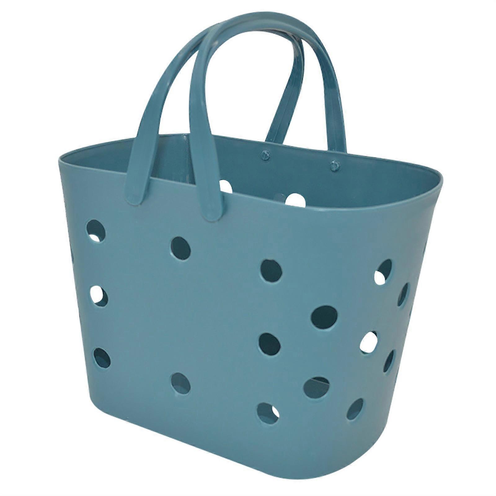 1Pc Soft Fruit Shopping Basket Vegetable Basket Bath Clothes Portable Picnic Basket Bath Beach Travel Supplies Storage Bags