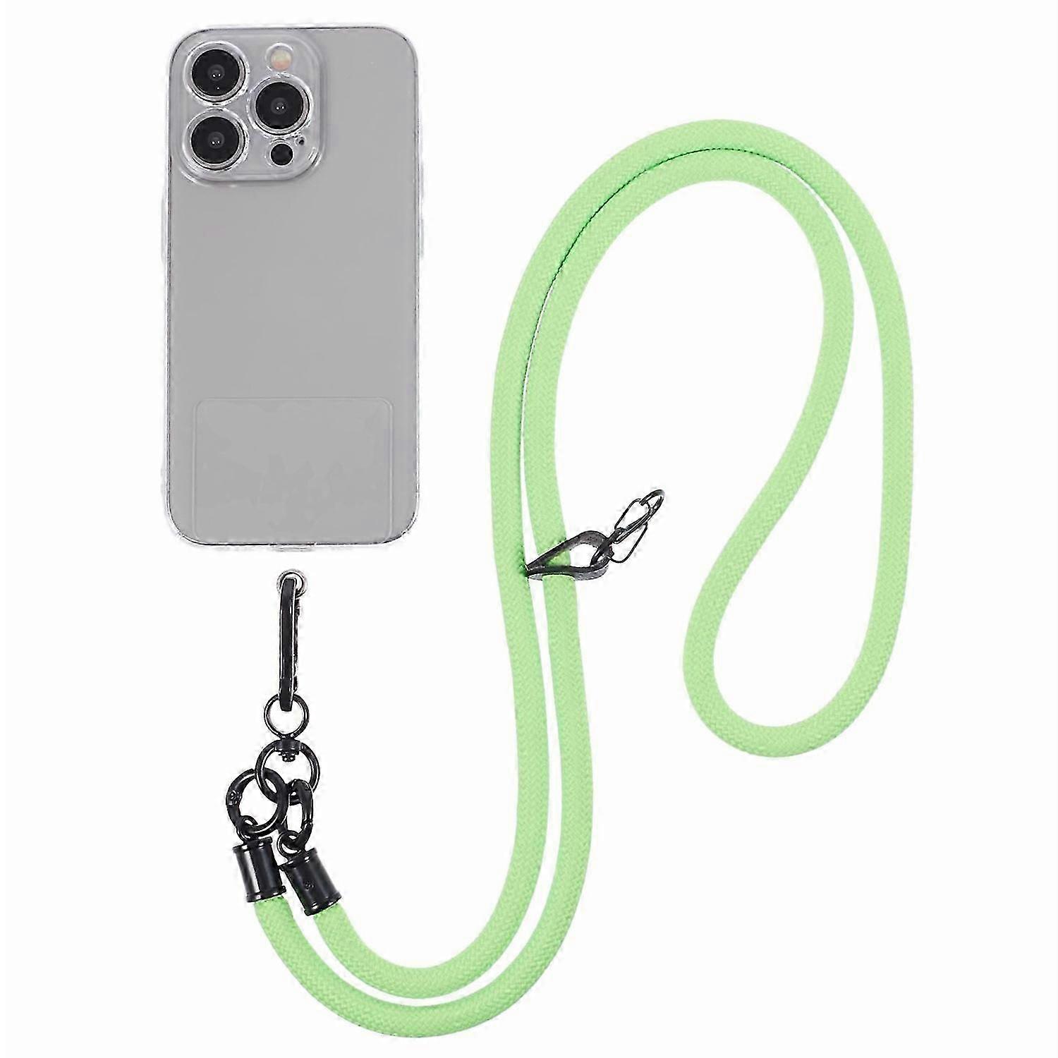 Type N Style A Solid Color Phone Strap 10mm Crossbody Nylon Phone Charm with Clear Patch