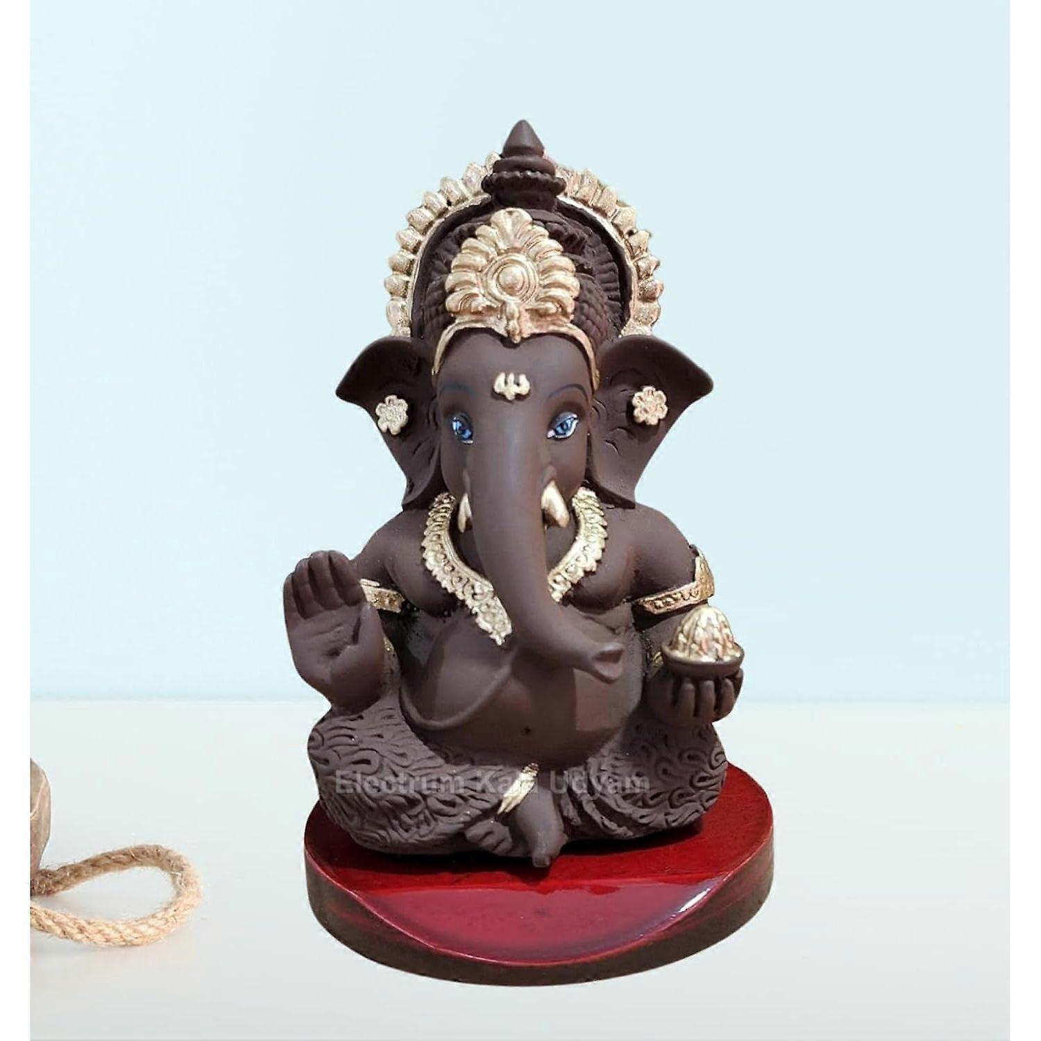 The Divine Aura of Ganesha Idol on MDF Base for Car Dashboard, Office Desk, and Festive Gifting