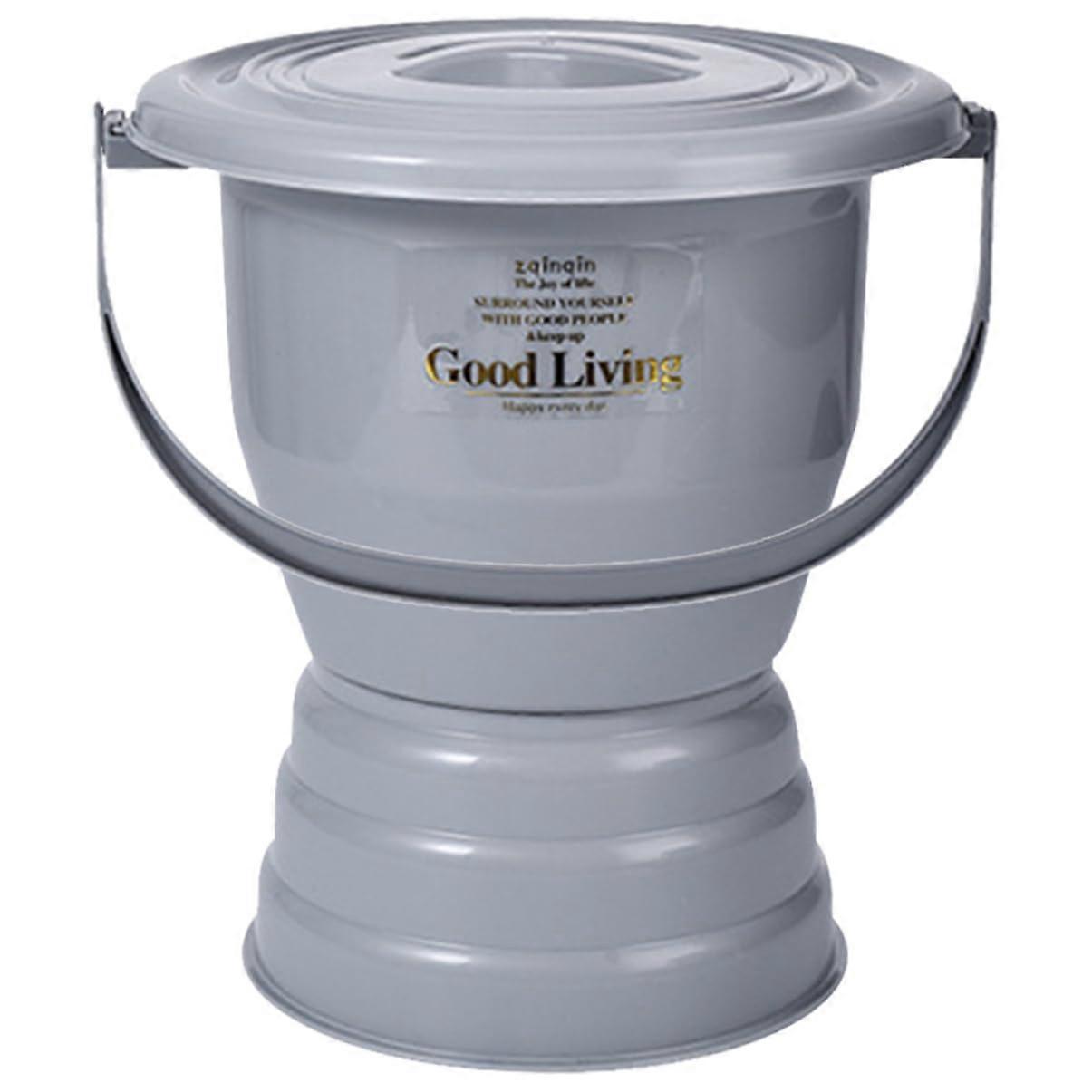 Chamber Pot With Lid For Seniors Portable Urinal With Handle, Stable And Hygienic For Disability, Gray, Home Or Travel