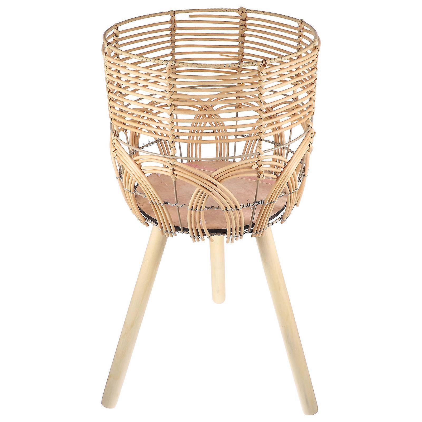Bamboo Woven Plant Pot Basket for Storage Use Sturdy and Durable Beige 15 Inch