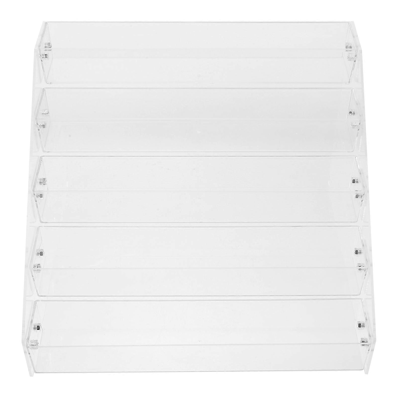 Transparent Acrylic Display Rack for Cigarettes and Perfume with Five Tiers for Retail Use 12.5 x 6.5 x 18.5 inches