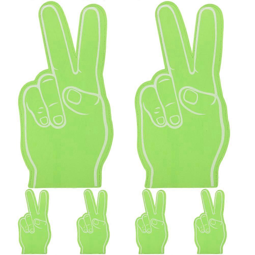 6Pcs Foam Fingers for Sports Fans Green EVA Handguards for Decor Reusable and Comfortable