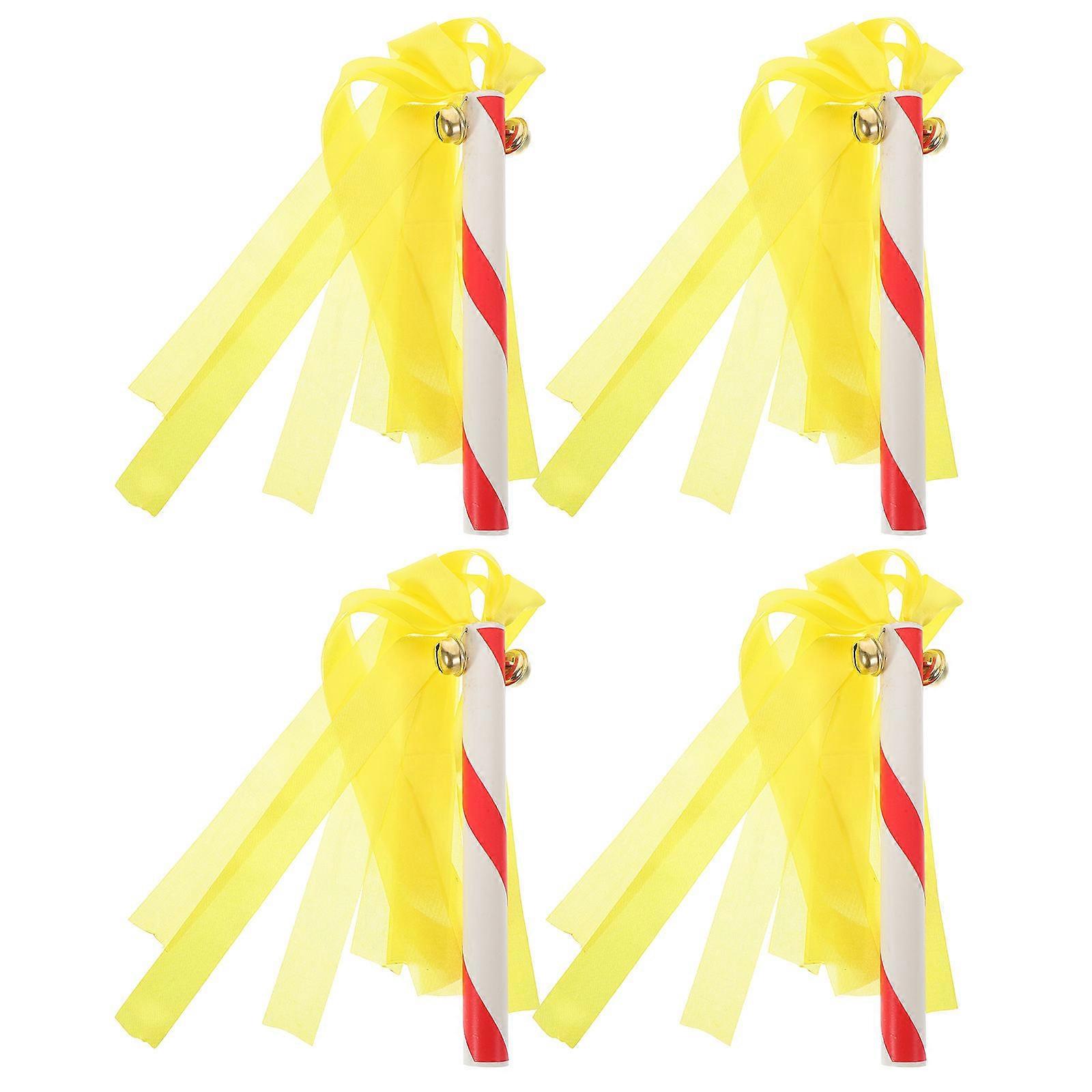 Cheerleading 4Pcs Cheer Stick Yellow PVC Cheering Props For Dance Party Favors