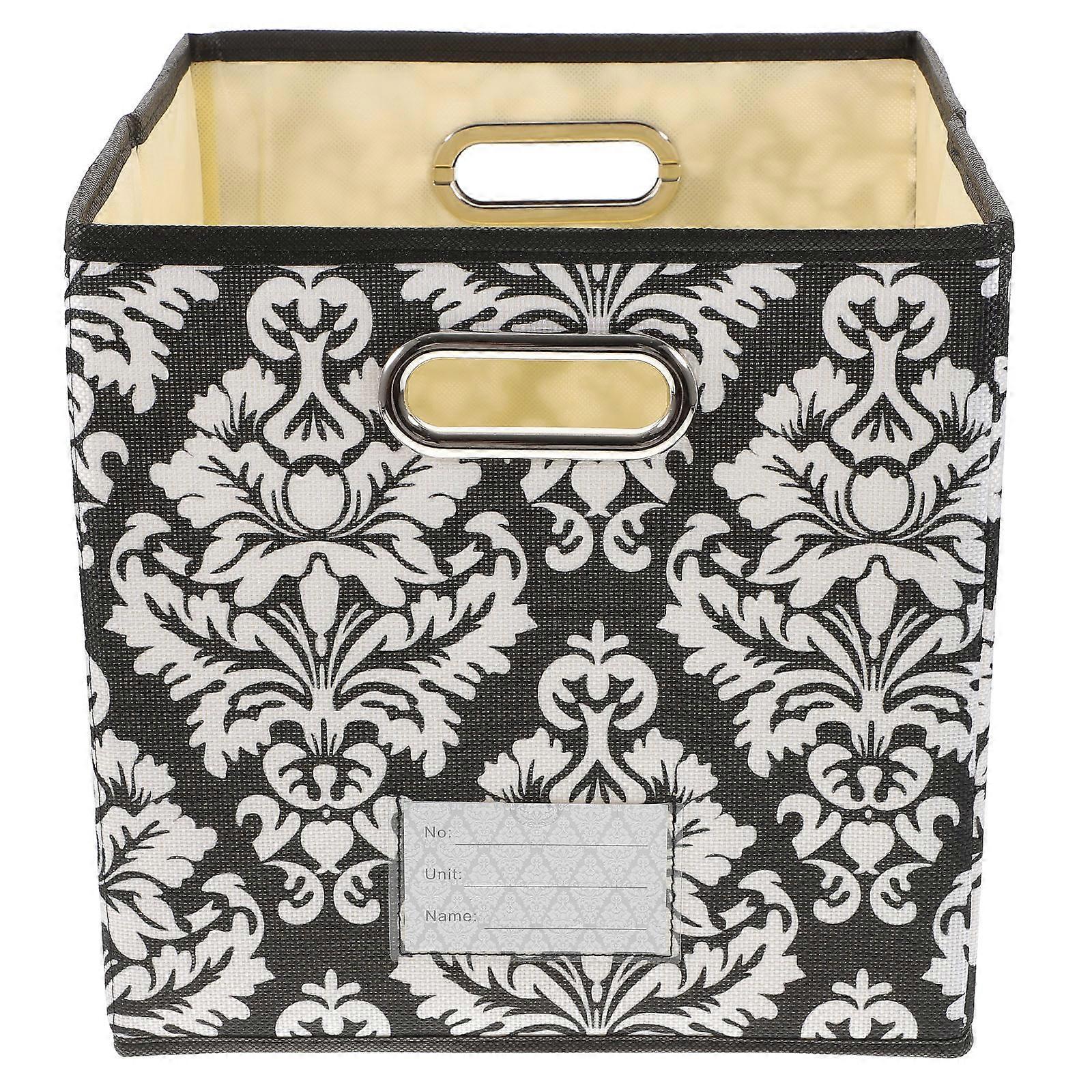 Washable File Organizer Box for Office & School – Multifunctional Storage Box for Documents & Gadgets, Space Saving Desktop Organizer, Black & White