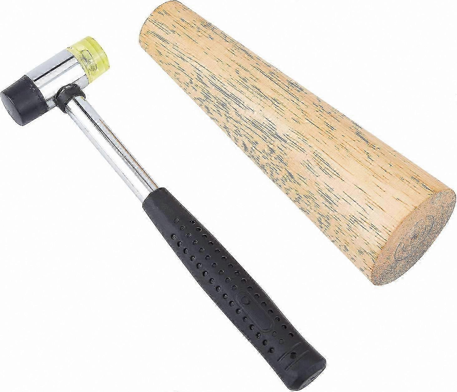 Black Rubber Head Two-Way Hammer with Steel Handle for Jewelry Crafting and Metal Shaping (1pc)