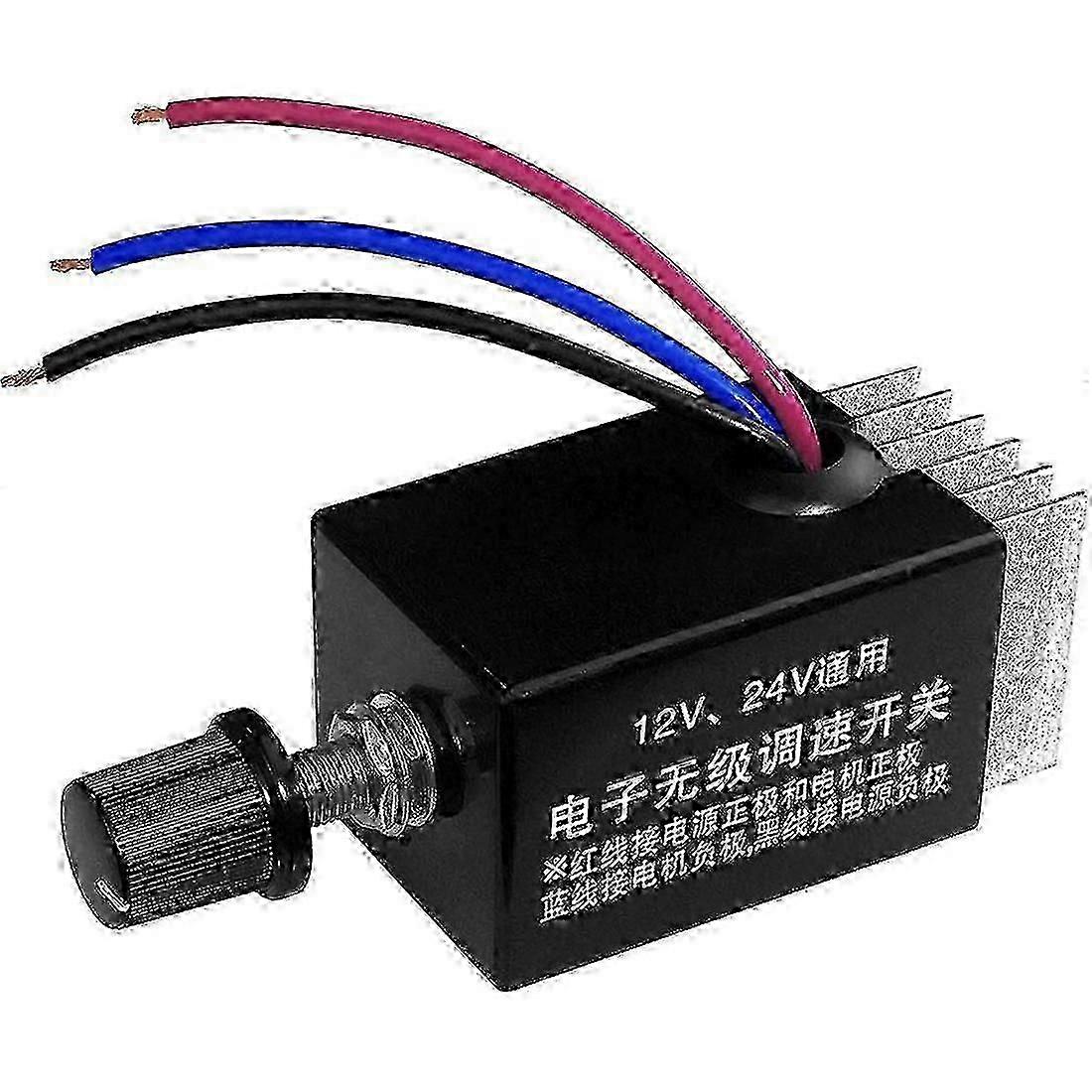 Adjustable DC Motor Speed Controller 12V 24V 10A for Car Truck Fan Heater-Good
