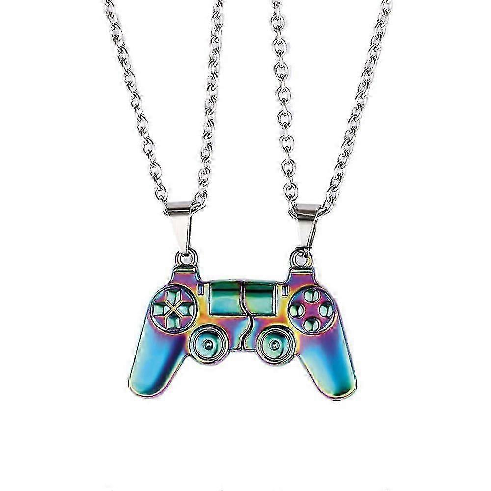Couple Magnetic Game Controller Gamepad Necklace Pendant Chain Lover Gift stcyv_Lucky_B