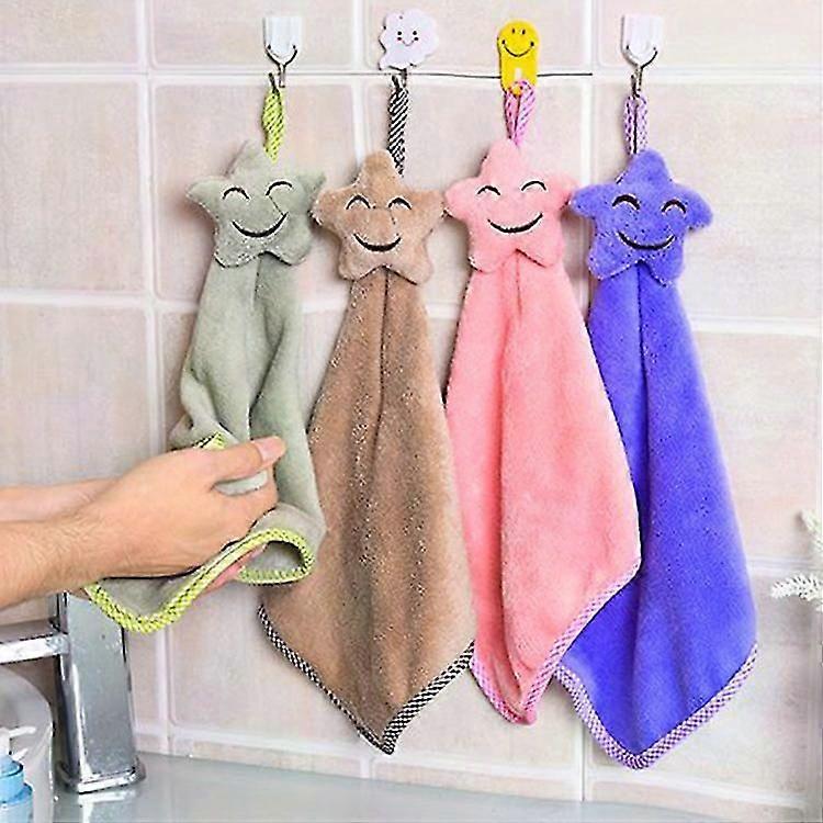4-Pack Quick-Dry Hanging Kitchen & Bathroom Towels - Super Absorbent