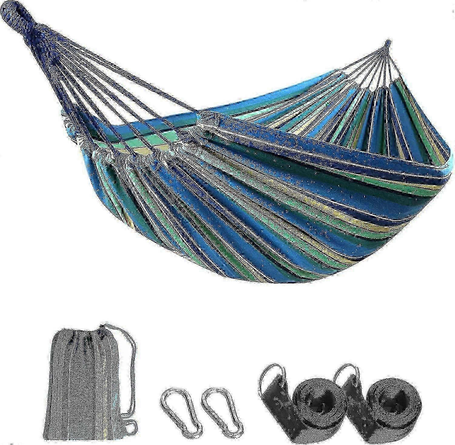 2025 Cotton Multi-Person Outdoor Hammock 260 x 150 cm, Load Capacity up to 201 kg Portable