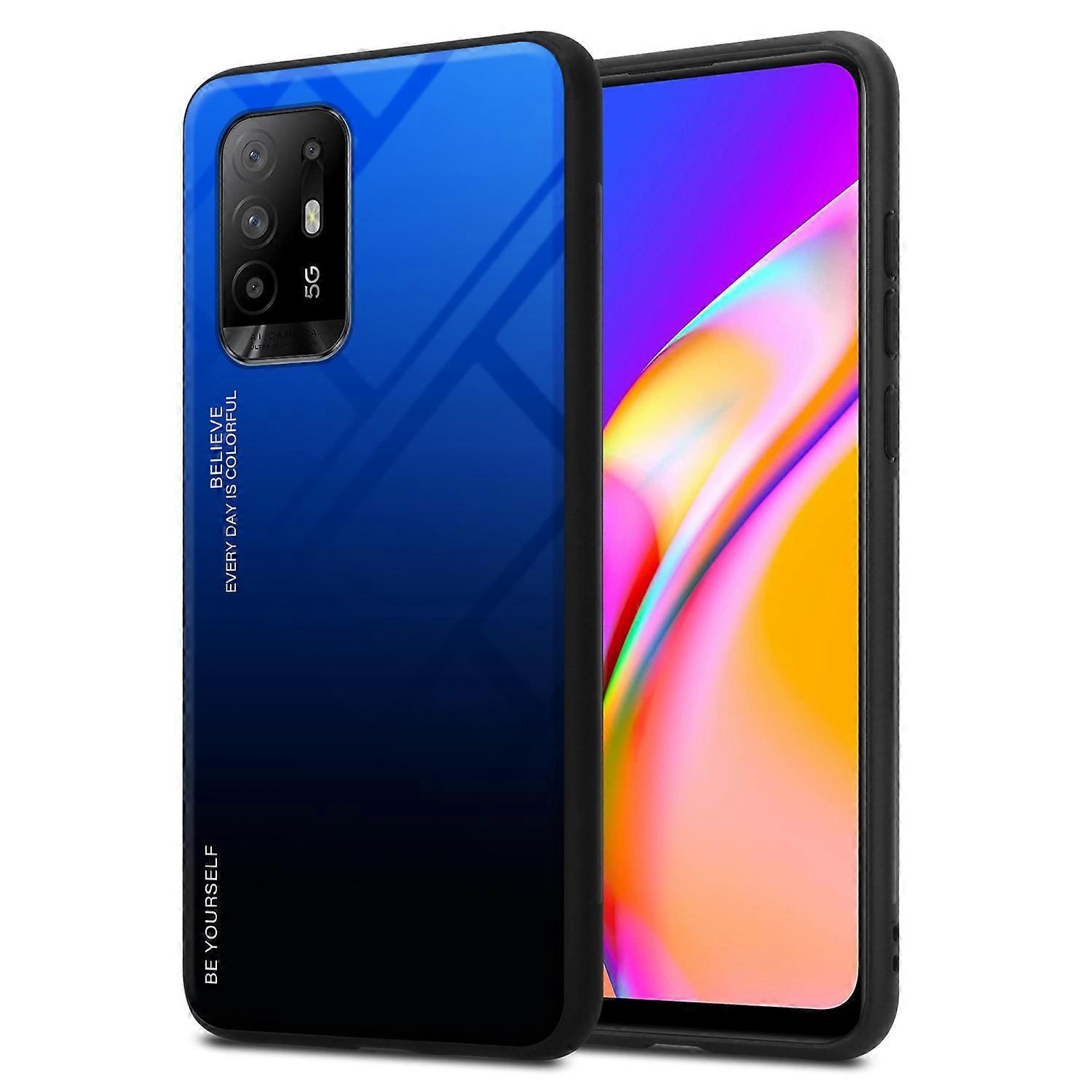 Capa Protetora Oppo A94 5G TPU - Tampa Traseira com Vidro Protetor - Bicolor